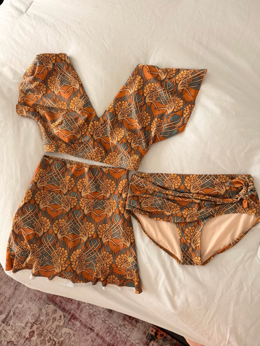 Women’s Albion Fit Golden Hour Floral Print bikini skirt high waist Swim